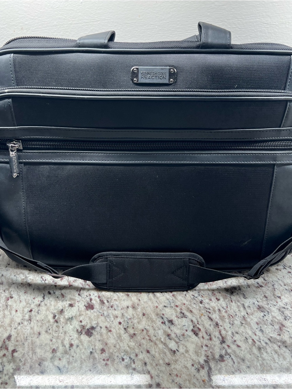 Kenneth Cole Reaction Black Laptop Briefcase with Shoulder Strap